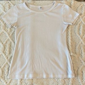 White Ribbed Old Navy Tee
